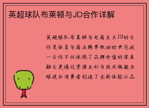 英超球队布莱顿与JD合作详解